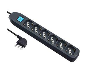 Electraline 62074 Multiprise, Noir, 6 Places