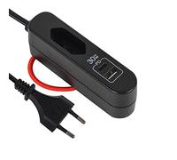 Electraline 62569 Chargeur Portable 30W, Power Delivery (PD) avec 2 USB (1 Type A + 1 Type C Protocole PPS : Max. 30W) pour charger tous les appareils, Câble d'extension 1.5M, Prise Européenne