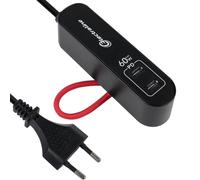 Electraline 62655 Chargeur Portable 60W, Power Delivery PD GaN avec 2 USB Type C Protocole PPS pour charger tous les appareils (y compris les ordinateurs), Câble d'extension 1.5M, Prise Européenne