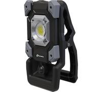Electraline 63434 Projecteur LED à pince, 2000 lm, 20 W, Rechargeable par câble USB-C (inclus), Powerbank 4400 mAh, IP54, Noir/Gris
