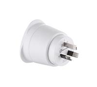 Electraline 70050 Adaptateur de voyage France/Europe vers australie/chine 2 Broches Europe vers 3 Broches australie, White