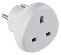 Electraline 70058 Adaptateur de voyage UK vers France/Europe, blanc