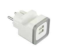 Electraline 70071 mini 2 ports USB 2.4A Chargeur Adaptateur Secteur USB Mural Universel avec Base de Chargeur Dock Chargement - grís