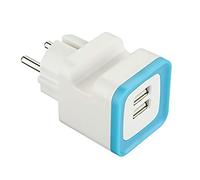 Electraline 70073 mini 2 ports USB 2.4A Chargeur Adaptateur Secteur USB Mural Universel avec Base de Chargeur Dock Chargement - blu