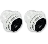 Electraline 70132 Douille E27 Filetee + Bague Pas 10X1 Blanc (Lot de 2)