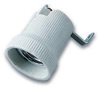 Electraline 70140 Douille E27 Porcelaine + Support Equerre, Blanc
