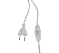 Electraline 70529 Cordon avec Interrupteur et prise européenne, Longueur 1, 5 M, Transparent