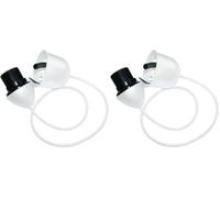 Electraline 70712 Monture Plastique +Douille E27 Long 0.6M Blanc (Lot de 2)
