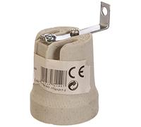 Electraline 71140 Douille E27 Porcelaine + Support équerre