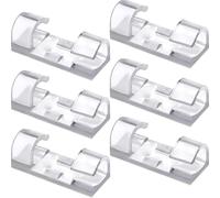 Electraline 71697 Lot de 15 clips serre-câbles transparents avec autocollant, organisateur de bureau pour câbles multifonction, gestion pour câble d'alimentation, câble de charge USB, câble audio, etc