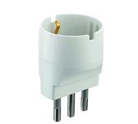 Electraline 71915-Schuko Adaptateur Plug 16A 230 V Matt White Couleur : Blanc