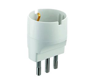 Electraline 71915-Schuko Adaptateur Plug 16A 230 V Matt White Couleur : Blanc