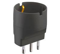 Electraline 71917-Schuko Adaptateur Plug 16A 230 V Matt Black Couleur : gris