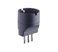 Electraline 71918-Schuko Adaptateur Plug 10A 230 V Matt Black Couleur : gris