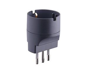 Electraline 71918-Schuko Adaptateur Plug 10A 230 V Matt Black Couleur : gris