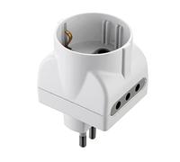 Electraline 71919-Schuko Adaptateur Opaque avec 2 Bivalents Sockets Plug 10A 230 V Matt White Couleur : Blanc