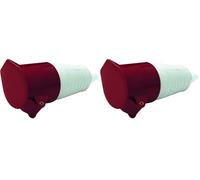 Electraline 80858 Fiche Femelle Industrielle, IEC, 32A, 3P+T, 380V, IP44, Rouge (Lot de 2)