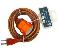 Electraline 846103 Rallonge avec prise/prise 10A Suisse Swiss Câble 3X1-3 mètres, Orange