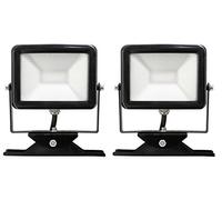 Electraline 92301 Paire 2 x projecteur spot design super slim pour extérieur IP65 à LED avec support, 10 W, 800LM Noir