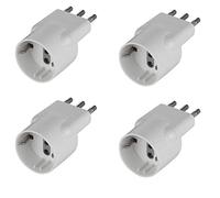 Electraline 92377, Lot de 4 adaptateurs spéciaux désaxés de Schuko à fiche Italienne Grande 16 A, Blanc, Confezione da 4