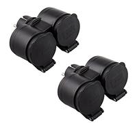 Electraline 92388 Lot de 2 Adaptateurs d'Extérieur Étanches IP44 - Prises de Terre - Prise Allemande Schuko 2 Places avec Prise - Noir