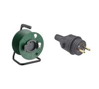 Electraline 94015 Enrouleur Vide jusqu'à 50 mètres sans câble avec Prise Electrique Male 220V