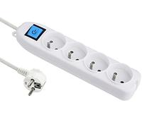 Electraline Basic 32004 Bloc Multiprises 4 Prises + Interrupteur Longueur 1,5 m Section 3G1 mm² Blanc