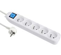 Electraline Bloc multiprises Basic 32006 – 5 prises + interrupteur, 1,5 m, 3G1 mm², blanc