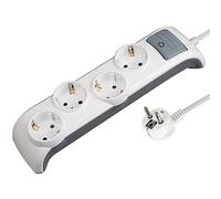 Electraline Bridge 62505 Bloc multiprise 4 Prises avec Interrupteur et câble de 2 m Blanc