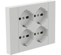ELECTRALINE CARRÉE MULTIPRISE ENCASTRABLE 4 BIPS + PRISES UNIVERSELLES SCHUKO BL