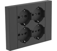 ELECTRALINE CARRÉE MULTIPRISE ENCASTRABLE 4 BIPS + PRISES UNIVERSELLES SCHUKO NO