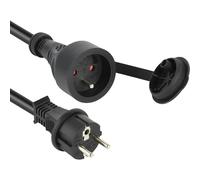 Electraline Electraline 200122 Rallonge Prolongateur électrique IP44 Profesionnelle étanche - Section 3G1,5 mm², pvc, Noir, 10 M