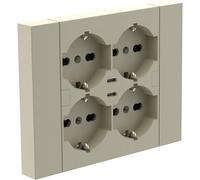 Electraline Multipresa encastré Colore Sabbia 4 Schuko 2 USB C 22127