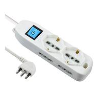 Electraline Multiprise, 6 prises, 2 Schuko + 4 biivalent, 10/16A, blanc, 62049