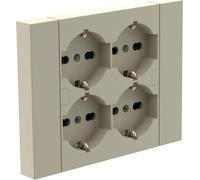 ELECTRALINE MULTIPRISE CARRÉE ENCASTRABLE 4 BIP+SCHUKO PRISES UNIVERSELLES SABLE