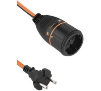 Electraline Rallonge jardin 01368 40 m 2x1,5 mm Electralock anti-déconnexion Noir/Orange
