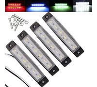 Electrely Lot de 4 Feux de Gabarit LED Feux Latéraux Eclairage LED Arrière Avant Indicateur de Position en Lumière 12V Universel pour Remorque Camion Caravane Camping Car Van Tracteur Bus (blanc)