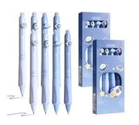 Electri-HQ 8pcs Stylos Effaçable,4 Bleu 4 Noir, 0,5 mm Stylo Effacable Stylo Gel Effaçables, Encre Gel Effaçable, Stylos à Bille avec Gomme pour Fournitures Scolaires (astronaute)