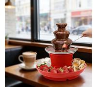 Electric 3-Tier Chocolate Fountain Machine with Party Tray | Hot Melting Pot Base & Keep Warm Function for Flowing Chocolate Fondue