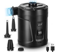 Electric Air Pump,Electric Deflator Inflator,Rechargeable Battery 5200mah,Inflatable Mattress Inflator With 3 Air Nozzles,Quick Inflator For Inflatable Boat/Air Mattress