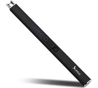 Electric Arc Lighter Windproof Flameless Usb Rechargeable Lighter With Safety Lock For Candle Bbq Camping Black