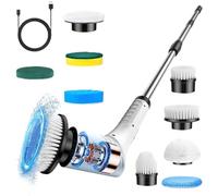 Electric Bathroom Scrubber with Retractable Handle, Cordless Cleaning Tool for Tile, Garage, Toilet, Apartment, Shower, Patio, and Household Or Janitorial Use, 1 Set