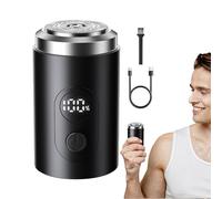 Electric Beard Trimmer, Waterproof Face Shaver, Rechargeable Grooming Tool, 8.2x3.6x3.5cm with Digital Display, Long-Lasting Battery, for Travel Home Use by Men and Teens