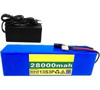 Electric Bike Battery 48V 28Ah 13S3P Battery Rechargeable Battery 48V 28Ah 13S3P Battery Ebike Electric Scooter Haute Puissance avec Chargeur pour 200W 500W 750W Moteu 48V 28Ah,XT60+DC