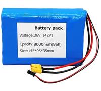 Electric Bike Battery Charger 36V 8Ah 10Ah Ebike Battery 36V 8000MAh 10000MAh Elektrofahrrad eingebauter BMS wasserdichter PVC-Akku for 200W 350W 400W 500W Motor 36V 10AH,XT60+SM