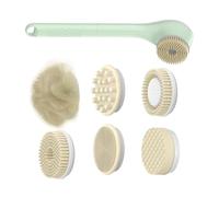 Electric Body Brush Showering - Rechargeable Back Scrubbing Tool with Handle, Portable Skin Washing Instrument, Soft Bristle Device, Multifunctional Bath Massager | For Shower Spa Salon T