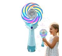 Electric Bubble Wand, Bubble Maker Toy, Rechargeable Light-Up Spinner, Windmill Lollipop Style, Color-Changing Design, Easy Fun, Perfect for Birthday, Carnival, 13.3x9.5x25cm