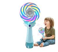 Electric Bubble Wand, Rechargeable Light Up, 5.24x3.74x9.84 inch Windmill Lollipop Toy & Sturdy Materials, Color Changing Bubbles Blower for Beach, Wedding, Birthday, and Classroom