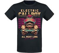 Electric Callboy All Night Long Homme T-Shirt Manches Courtes Noir 100% Coton Regular/Coupe Standard