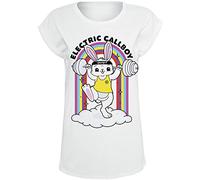 Electric Callboy Pump It Bunny Femme T-Shirt Manches Courtes Blanc 100% Coton Regular/Coupe Standard